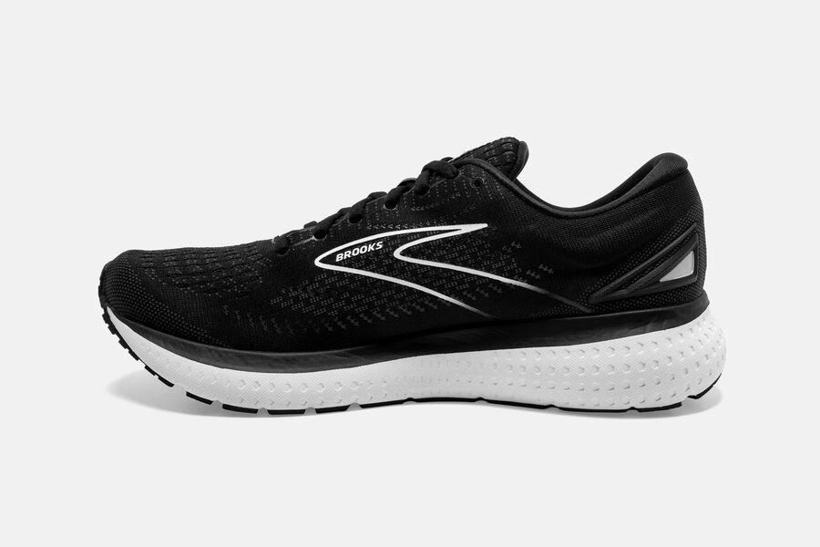 Brooks Glycerin 19 Road Running Shoes Mens - Black/White - ACKSE-4582